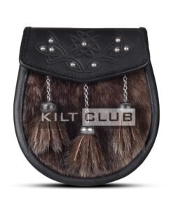 Brown Seal Fur Semi Dress Embossed Sporran