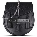 Black Leather Pin Lock Embossed