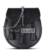 Black Leather Pin Lock Embossed