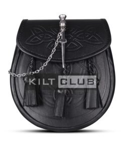 Black Leather Pin Lock Embossed