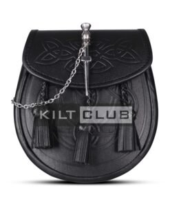 Black Leather Pin Lock Embossed