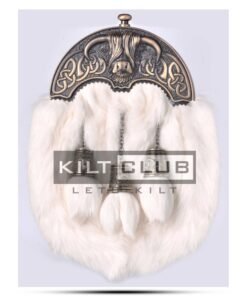 Brass Highland Cow White Rabbit Sporran