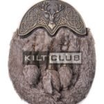 Brass Stag Head Brown Rabbit Fur Sporran