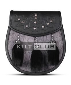 Gray Black Rabbit Fur Semi Dress Sporran