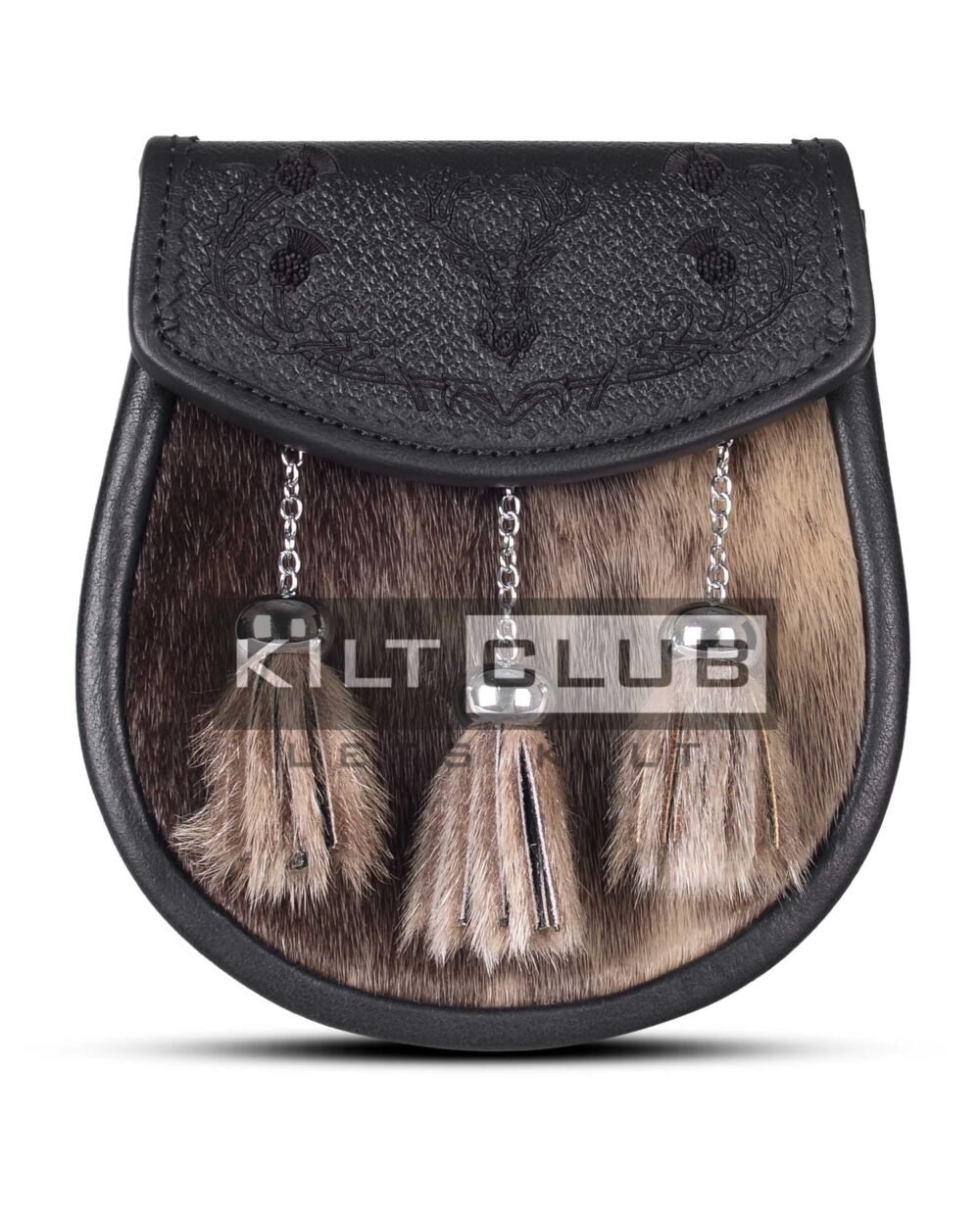 Seal Fur Laser Etching Semi Dress Sporran