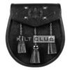 Embossed Black Leather Semi Dress Sporran