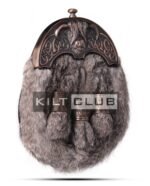 Bronze Highland Cow Brown Rabbit Fur Sporran - Image 4