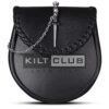 Black Leather Pin Lock Plain Day Sporran