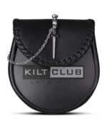 Black Leather Pin Lock Plain Day Sporran
