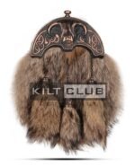 Bronze Highland Cow Coyote Fur Sporran - Image 4