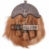 Bronze Stag Head Red Fox Fur Sporran