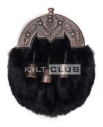 Bronze Thistle Black Rabbit Fur Sporran - Image 4