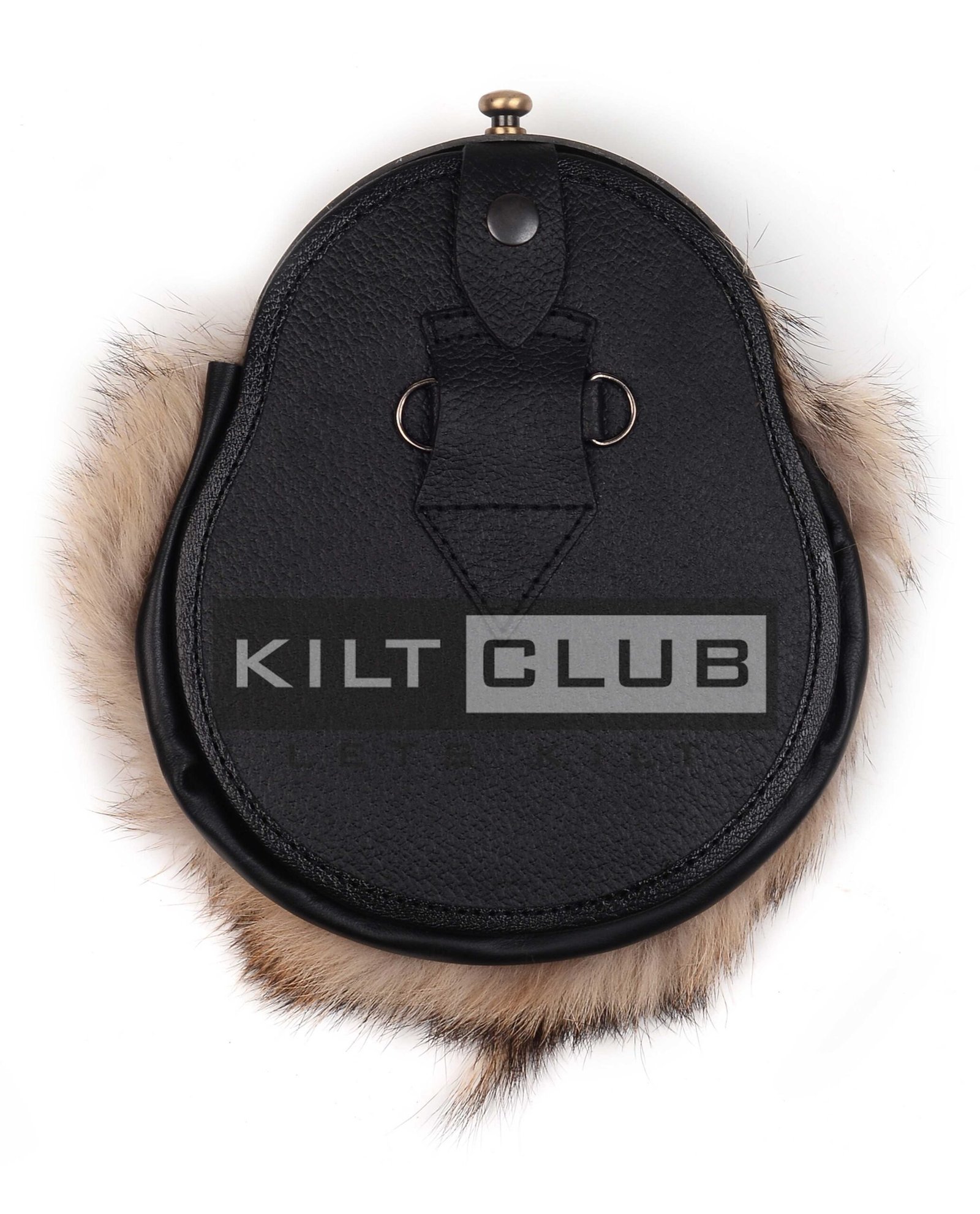 Full Dress Coyote Fur Brass Stag Head Sporran - Image 4