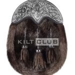 Full Dress Dark Seal Fur Silver Stag Head Sporran