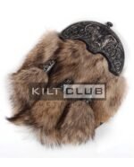 Nickle Brushed Highland Cow Coyote Fur Full Dress Sporran - Image 3