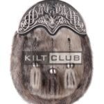 Nickle Brushed Stag Head Seal Fur Full Dress Sporran