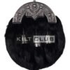 Nickle Brushed Thistle Black Rabbit Fur Full Dress Sporran