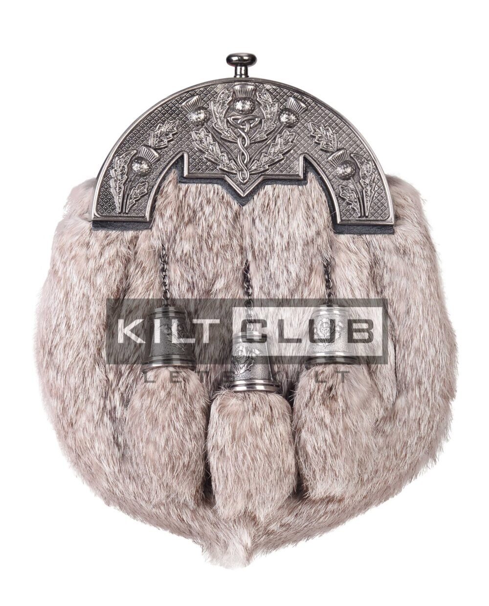 Nickle Brushed Thistle Brown Rabbit Fur Full Dress Sporran