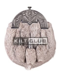 Nickle Brushed Thistle Brown Rabbit Fur Full Dress Sporran