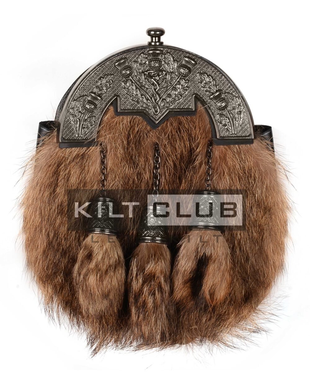 Nickle Brushed Thistle Coyote Fur Full Dress Sporran