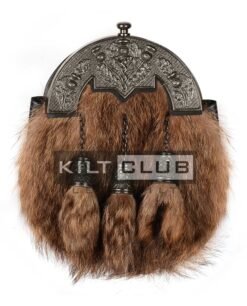 Nickle Brushed Thistle Coyote Fur Full Dress Sporran
