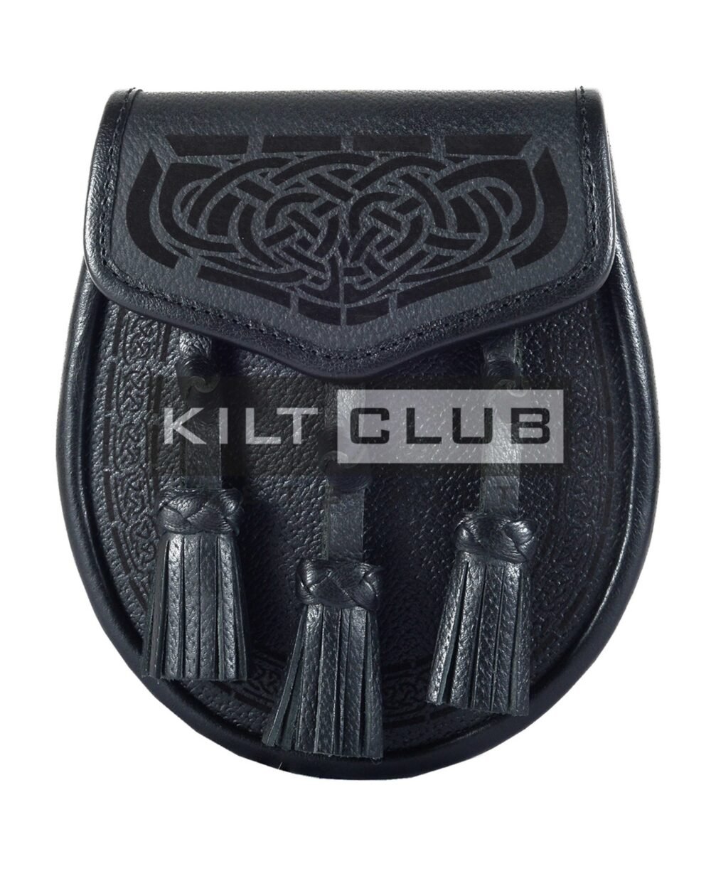 Black Leather Celtic Knot Day Sporran