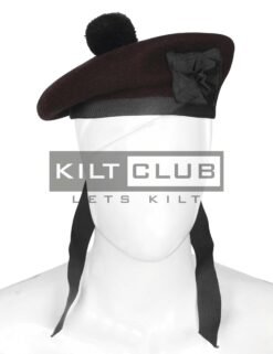 Alternative view of Dark Maroon Plain Balmoral Cap