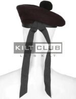 Dark Maroon Plain Balmoral Cap - Image 3