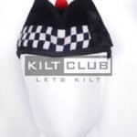 Black Wool - Dark Blue & White Diced Glengarry Hat