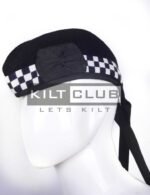 Black Wool - Dark Blue & White Diced Glengarry Hat - Image 2