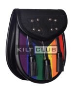 Black Leather - LGBTQ Pride Flag Sporran - Image 3