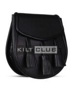 Plain Black Leather Sporran - Image 4