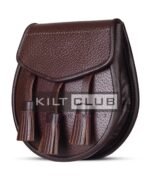 Plain Brown Leather Day Sporran - Image 4