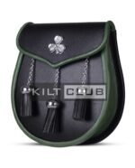 Shamrock Emblem Black Leather Day Sporran - Image 3