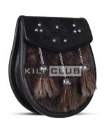 Brown Seal Fur Semi Dress Embossed Sporran - Image 3