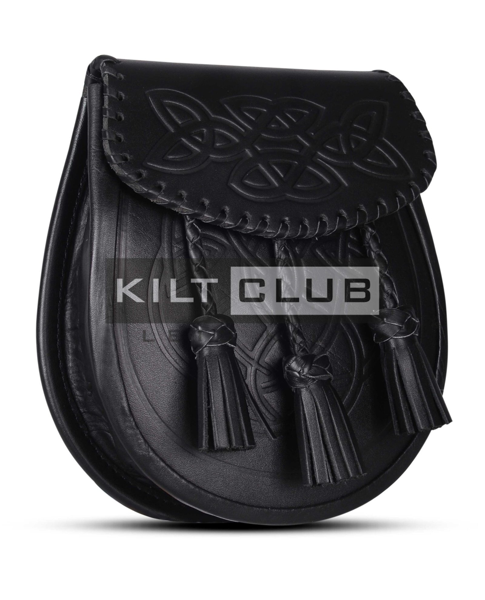 Black Leather Embossed Day Sporran - Image 4