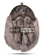 Brass Highland Cow Brown Fur Sporran - Image 4