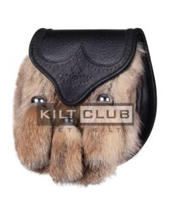 Alternative view of Coyote Fur Black Leather Sporran Bumble Bee Flap