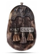 Brass Highland Cow Seal Fur Sporran - Image 2