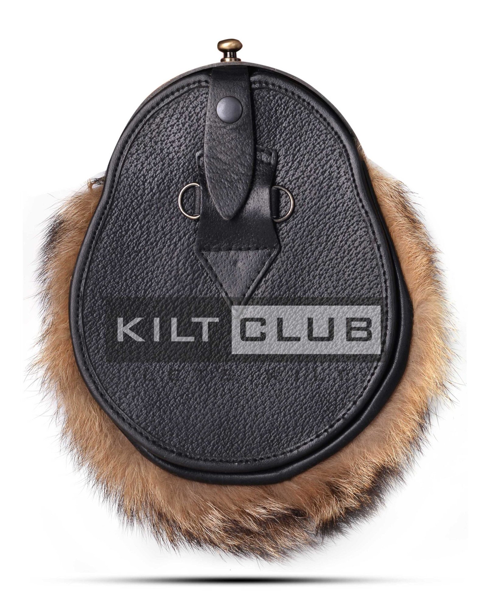 Brass Stag Head Coyote Fur Sporran - Image 4