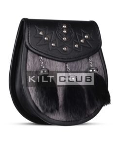 Alternative view of Gray Black Rabbit Fur Semi Dress Sporran