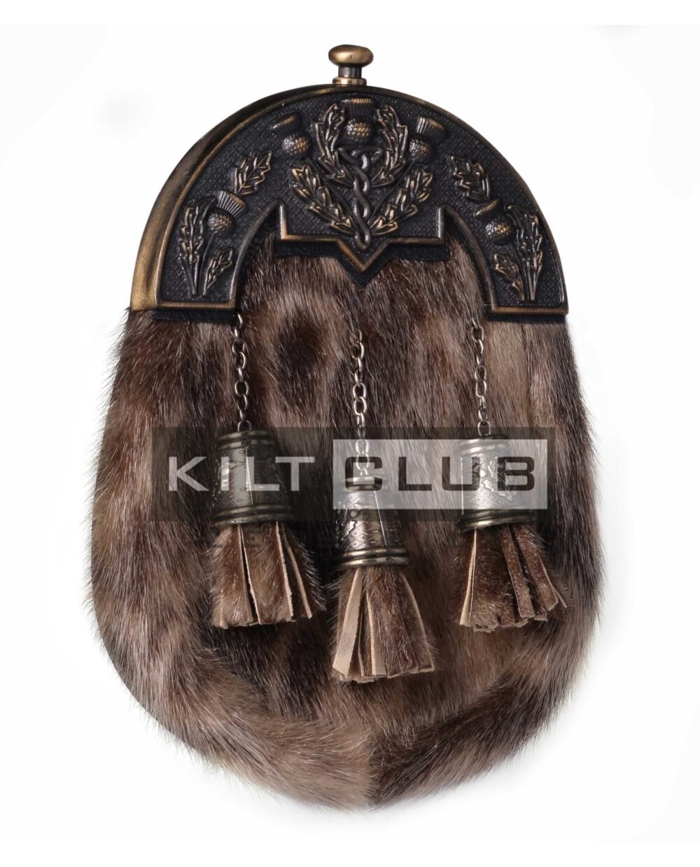 Brass Thistle Seal Fur Sporran