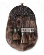Brass Thistle Seal Fur Sporran
