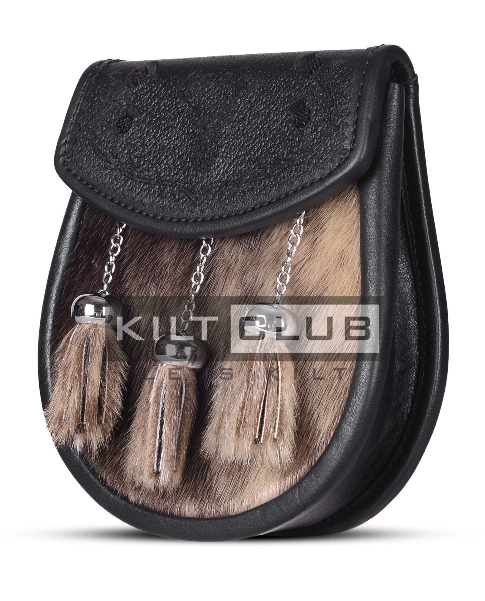 Seal Fur Laser Etching Semi Dress Sporran - Image 3