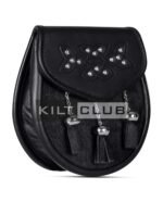 Celtic Knot Embossed Black Bovine Fur Semi Dress Sporran - Image 3