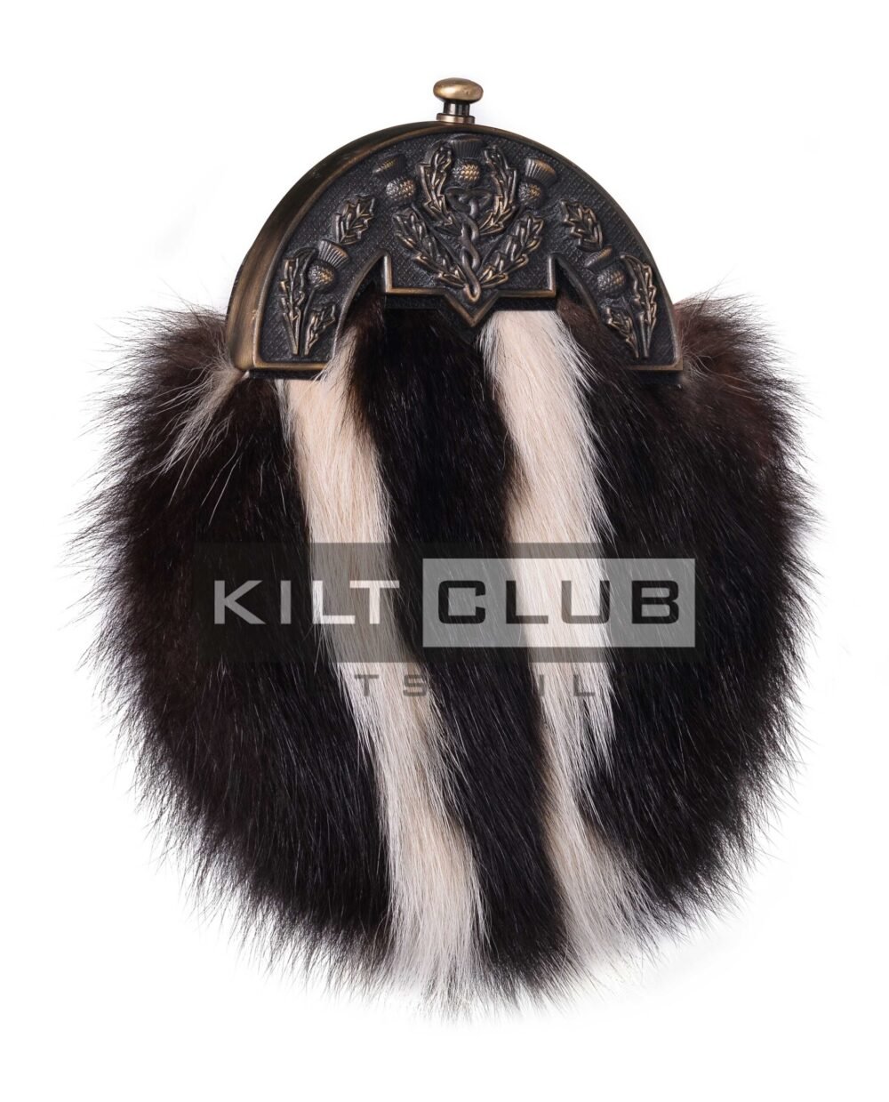 Brass Thistle Skunk Fur Sporran