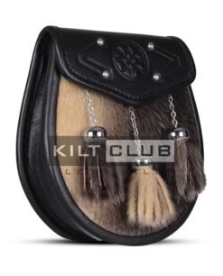 Alternative view of Embossed Black Leather Seal Fur Semi Dress Sporran