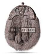 Bronze Highland Cow Brown Rabbit Fur Sporran - Image 3