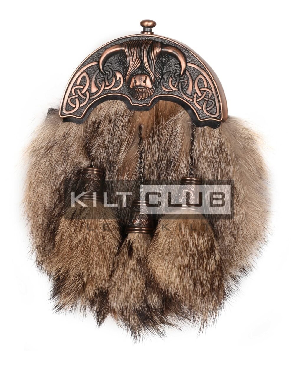 Bronze Highland Cow Coyote Fur Sporran