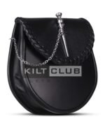 Black Leather Pin Lock Plain Day Sporran - Image 4